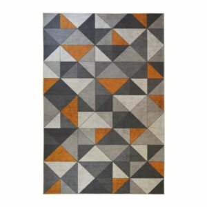 Sivo-oranžový koberec Floorita Shapes