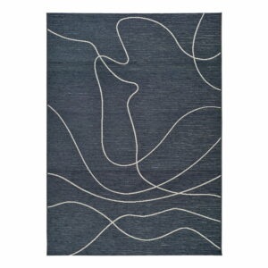 Tmavomodrý vonkajší koberec s prímesou bavlny Universal Doodle