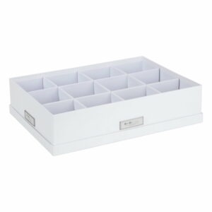 Biely úložný box s 12 priehradkami Bigso Box of Sweden Jakob