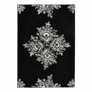 Čierno-biely koberec Hanse Home Gloria Blossom