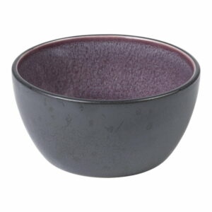 Čierna kameninová miska s vnútornou glazúrou vo fialovej farbe Bitz Mensa