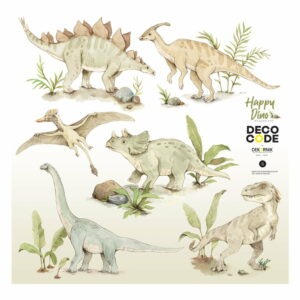 Súprava detských nástenných samolepiek s dinosaurími motívmi Dekornik Happy Dino