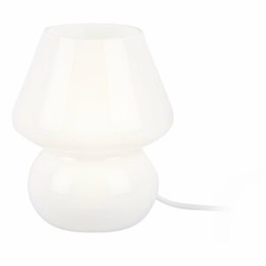 Biela sklenená stolová lampa Leitmotiv Glass