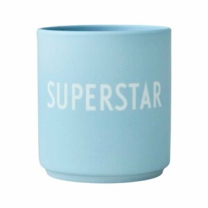 Modrý porcelánový hrnček Design Letters Superstar