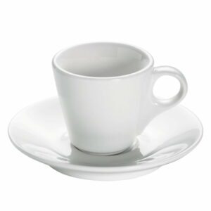 Biely porcelánový hrnček s tanierikom Maxwell & Williams Basic Espresso