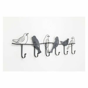 Čierny kovový nástenný vešiak Kare Design Birds
