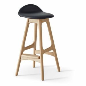 Čierna/prírodná kožená otočná barová stolička 79 cm Buck – Hammel Furniture
