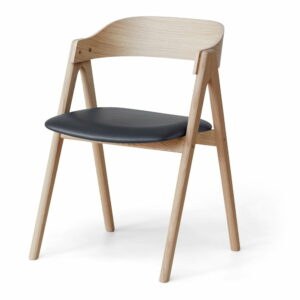 Čierna/prírodná kožená jedálenská stolička Mette – Hammel Furniture