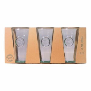 Súprava 3 pohárov z recyklovaného skla Esschert Design Authentic