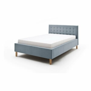 Modrosivá dvojlôžková posteľ Meise Möbel Malin