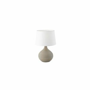 Bielo-hnedá stolová lampa z keramiky a tkaniny Trio Martin