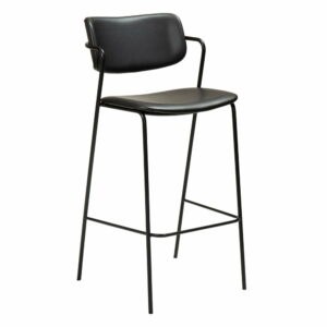 Čierna barová stolička z imitácie kože DAN-FORM Denmark Zed