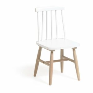 Biela detská stolička z kaučukového dreva Kave Home Kristie