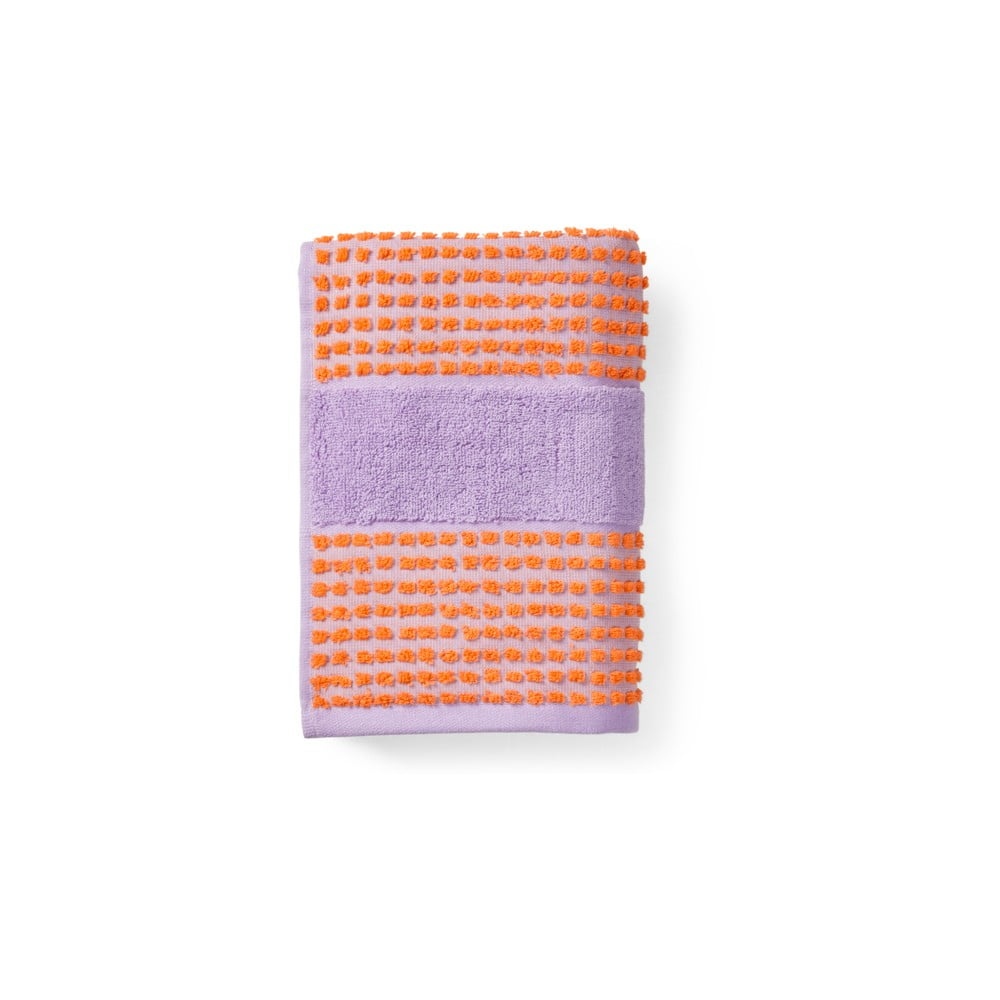 Oranžová/v levanduľovej farbe osuška z Bio bavlny 70x140 cm Check – JUNA