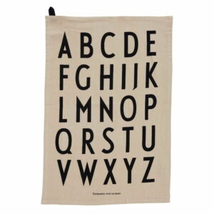 Béžová bavlnená utierka Design Letters Alphabet